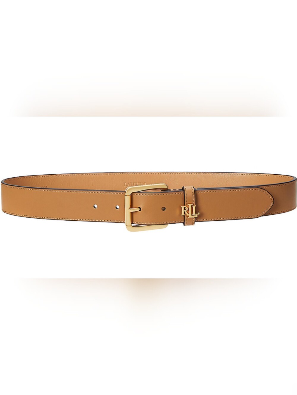 NWT Women's Lauren Ralph Lauren Logo-Keeper Leather Skinny Belt Size XL